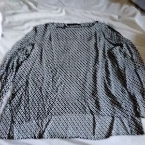 Zara Monochrome Geometric Print Top